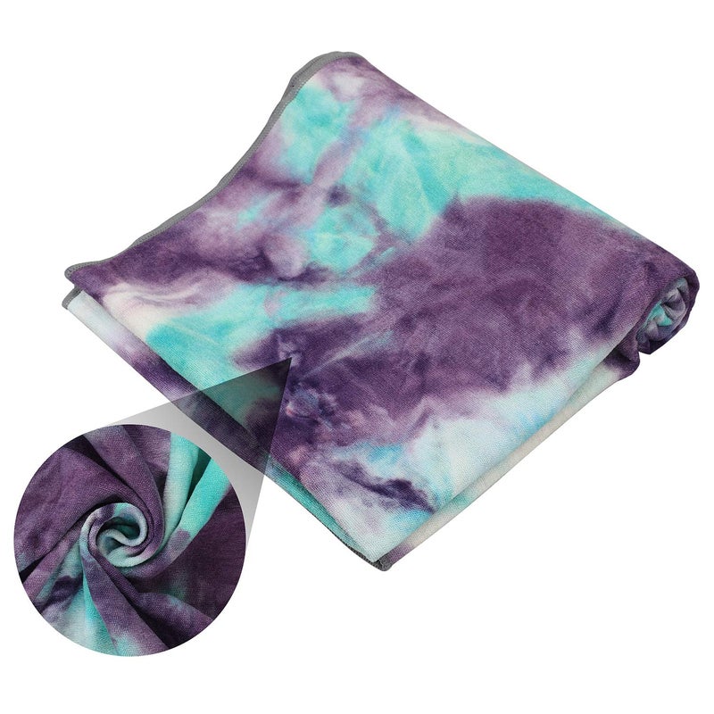 Pefi Yoga Towels , Non Slip Hot Yoga Towel Skidless Waffle Texture, 100% Absorbent Odorless Microfiber Yoga Blanket, Standard Sized 24 inchx72 inch Mat Towel,for Hot Yoga, Bikram, Pilates (Green & Pink) - Image 4